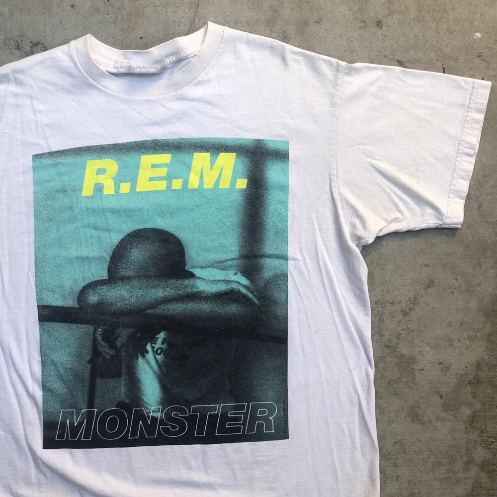 Винтажная хлопковая Футболка REM Tour 80s размеры от S до 5XL