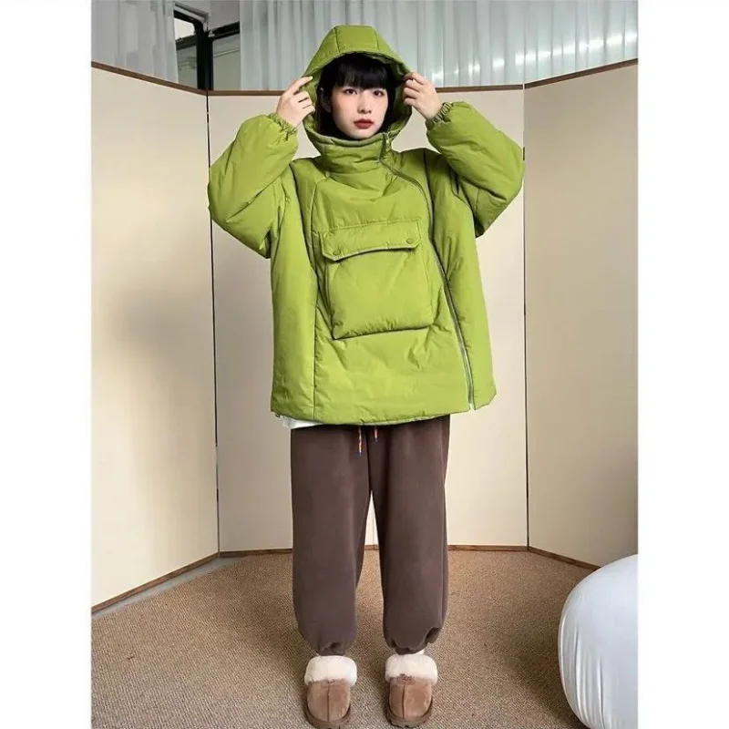 Winter Coat for Women Coats Jackets Hooded Sweatshirt Down Cotton Jacket Korean Fashion Warmth Large Pockets New