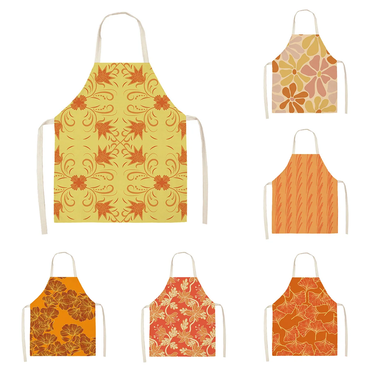 Льняной фартук бохо большой размер