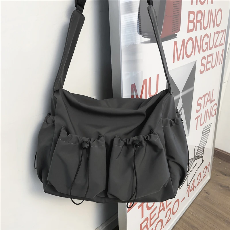 

Вместительные сумки на плечо унисекс, большие мессенджеры, прочные водонепроницаемые нейлоновые модные пакеты для отдыха и путешествий