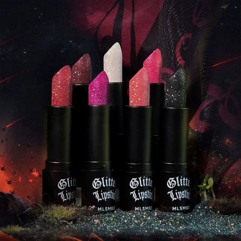 Матовая губная помада Velet с блестками и бриллиантами перламутровый металлик