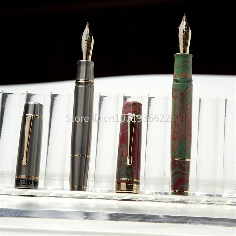 Роскошная перьевая ручка JUNLAIWingSung 900 Ebonite N0,9, перо из 18-каратного золота KOP, золотой зажим, поршень, стандартное сердцебиение, золотой перо, подарок для письма (art.: 3920cbf44951b) - 3920cbf44951b