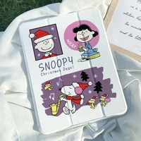 cartoon snoopy ipad air 2021 case air 4 silicone protective case for ipad pro mini 6 10 2 inch 8th anti drop soft cover gift