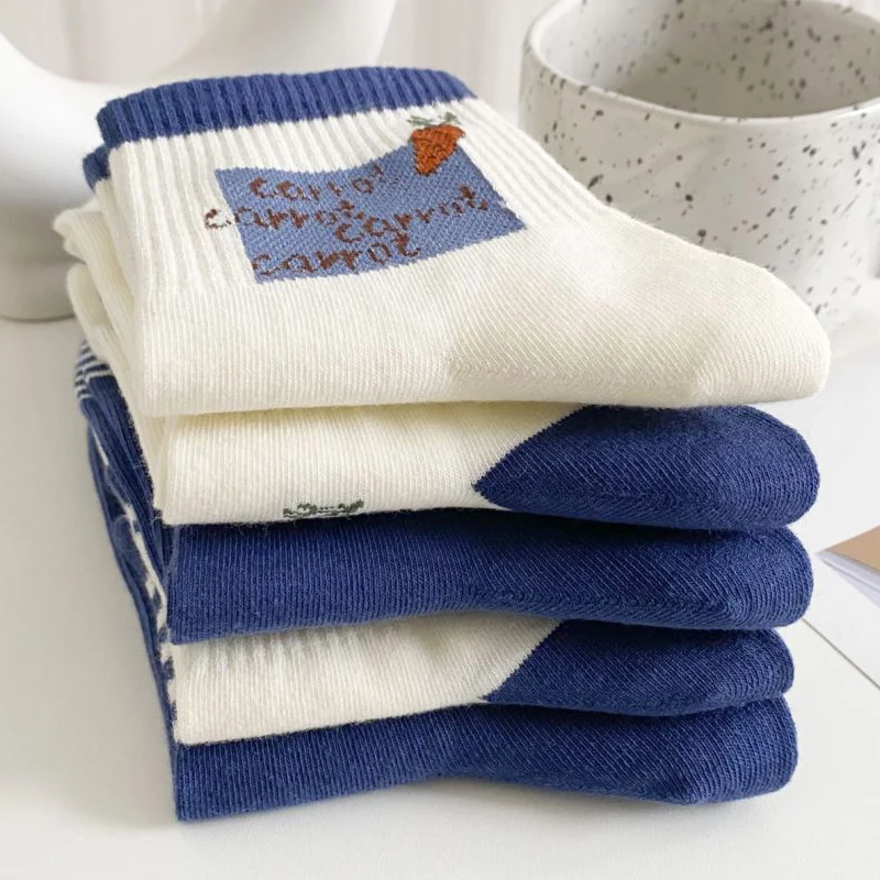 5 Pair Fruit Print Low Tube Women Socks Set Summer Fashion New Cartoon Cotton Socks Cute Breathable Girl Style Skateboard Socken