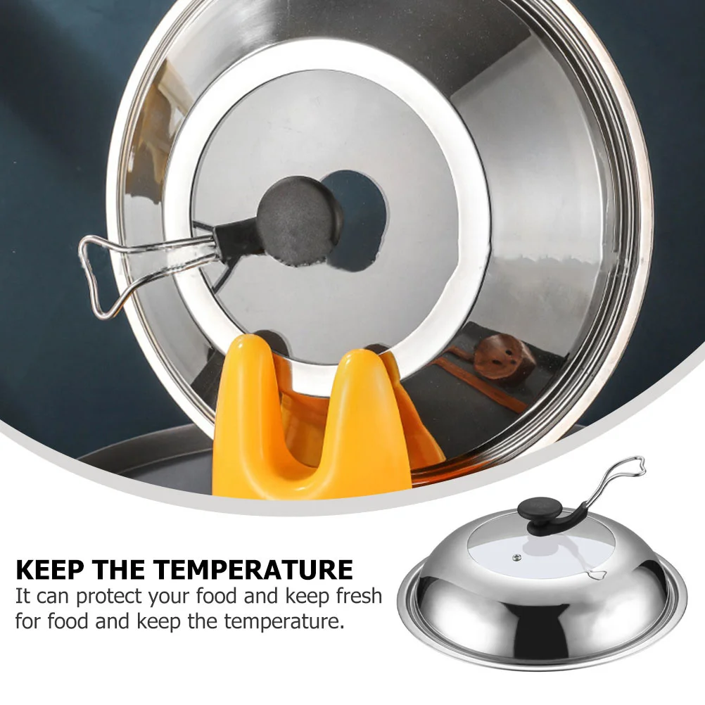

Stainless Steel Pot Lid Covers Kitchen Gadget Pans Baking Dish Visible Supply Cooking