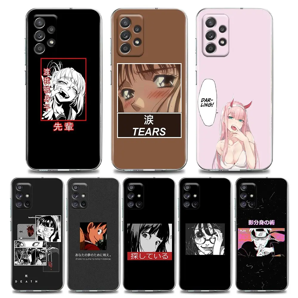 

Sad Japanese Anime Aesthetic Clear Phone Case for Samsung A01 A02 A11 A12 A21 S A31 A41 A32 A51 A71 A42 A52 A72 Soft Silicone