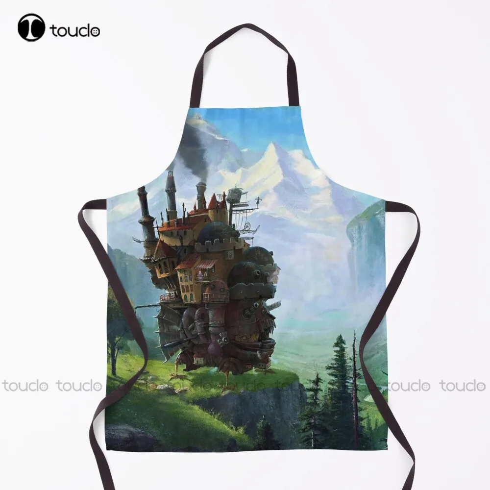 

Aesthetics Moving Castle In Forest Apron Chef Aprons Garden Kitchen Customized Unisex Adult Apron Household Cleaning Apron
