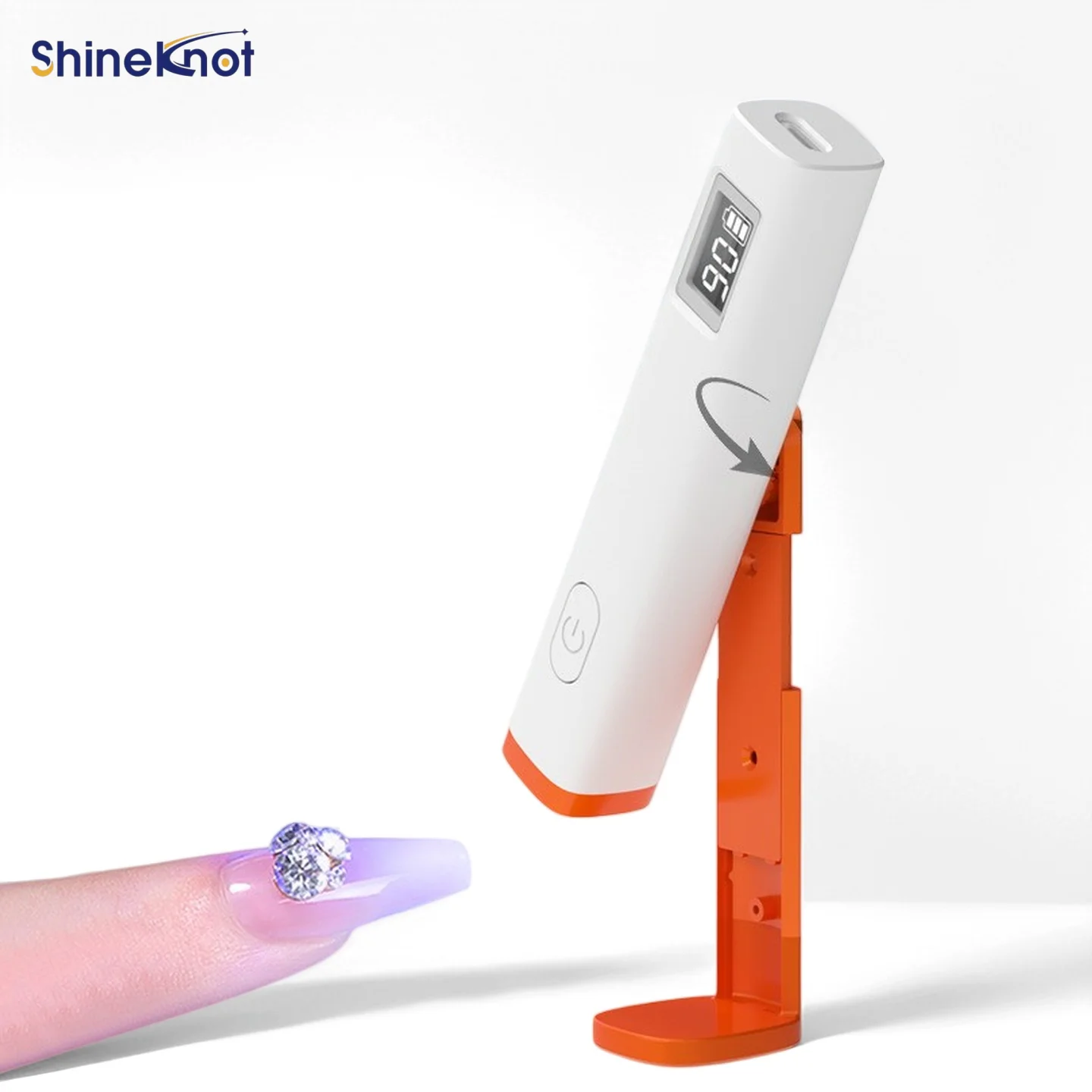 Портативная LED-лампа для ногтей SHINEKNOT, складная мини-УФ-лампа для сушки гель-лака, перезаряжаемая, с цифровым дисплеем, 400 нм (art.: 3920dab689136) - 3920dab689136