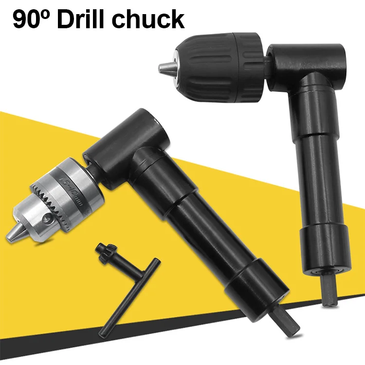 90 Degree Right Angle Electric drill Keyless three-jaw chuck corner Impact Drill Adapter Right Angle Bend Extension Adaptor