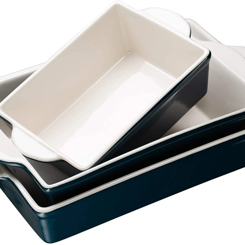 

Ceramic Bakeware Set, Casserole Dish For Cooking, Set of 3, Navy