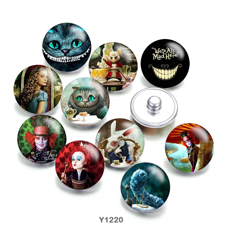 Стеклянная застежка для браслетов и ювелирных изделий Disney Алиса в стране чудес 12