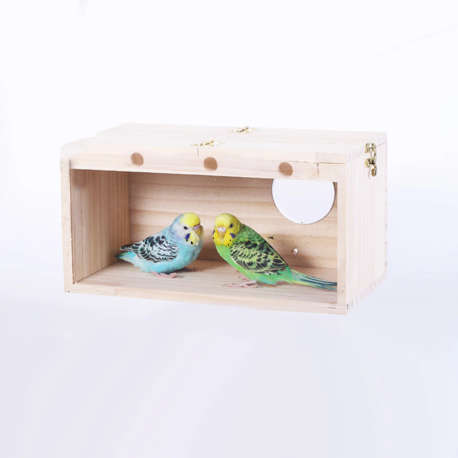 

Durable House Side Hatching Perch Transparent Parrot With Birds Handcrafted Breeding Multifunctional Wood Parrot Box Nest