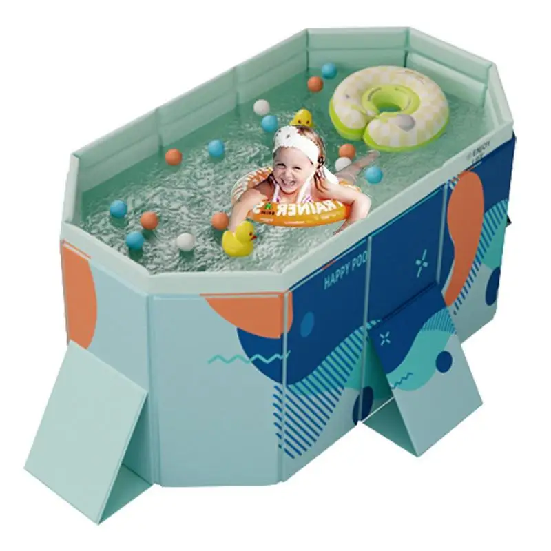 

Collapsible Swimming Pool Above Ground PVC Frame Pool Inflation Free Outdoor Multifunctional Water Play Pool With Double