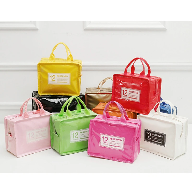 

Large Capacity Bags Colorful Students PU Insulation Portable Fresh-keeping Lunch bolsos Portable Outdoor Storage Picnic mochila