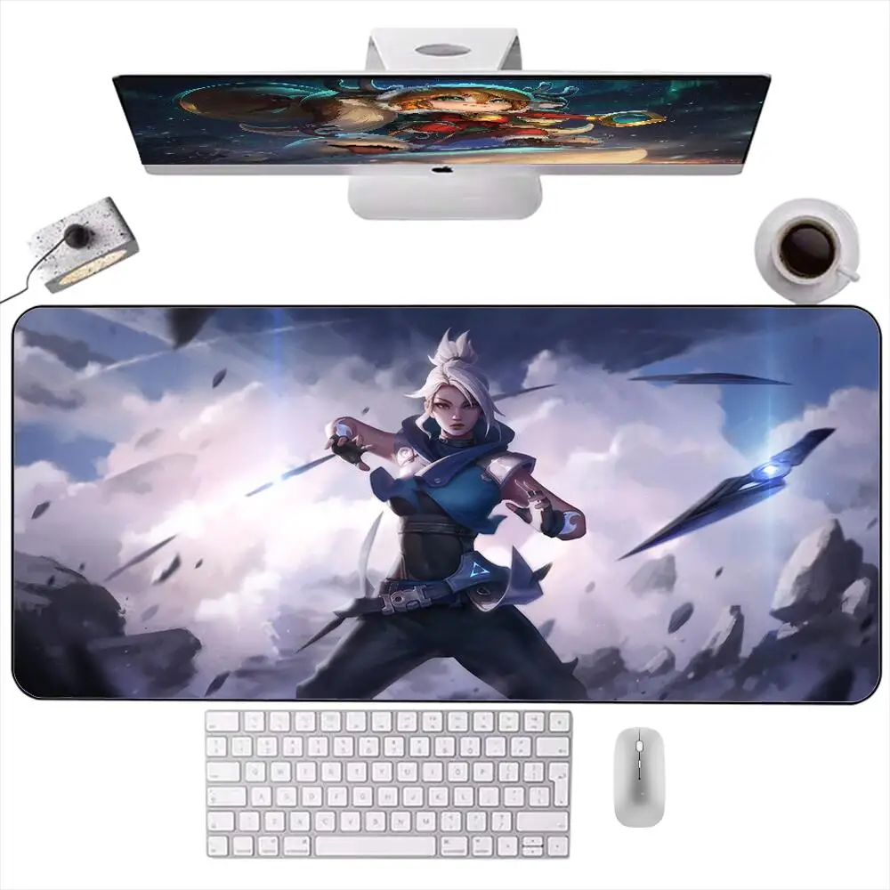 

Большой коврик для мыши Valorant, резиновый нескользящий коврик для скоростного геймера с застежкой по краю, офисный коврик для мыши, коврик для клавиатуры, подарок для парня