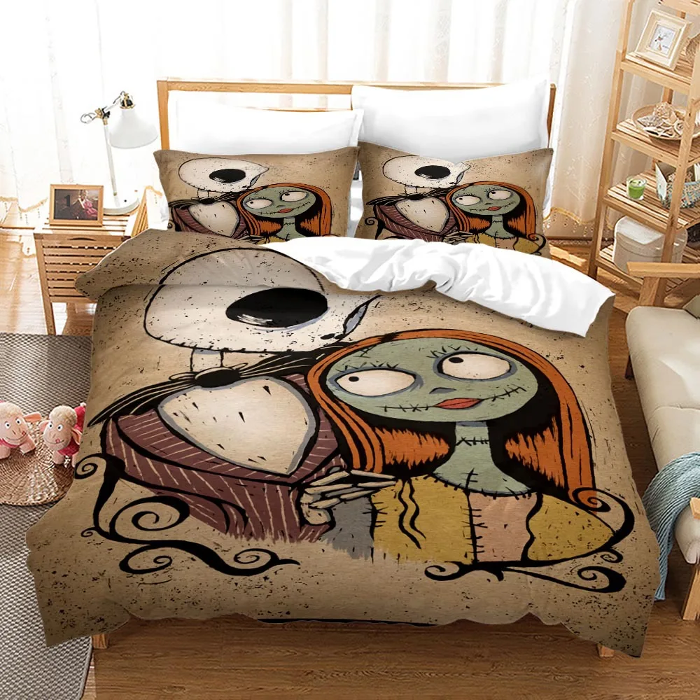 

Bedding Set Double Twin Full Queen King Adult Kids Quilt Cover 3D Printed Jack N Sally Duvet Cover Nightmare Before Christmas