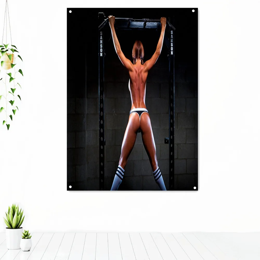 

Fitness Models Wallpaper Sports Exercise Tapestry Wall Art Gym Decor Workout Motivation Poster Banner Flag Wall Hanging Painting