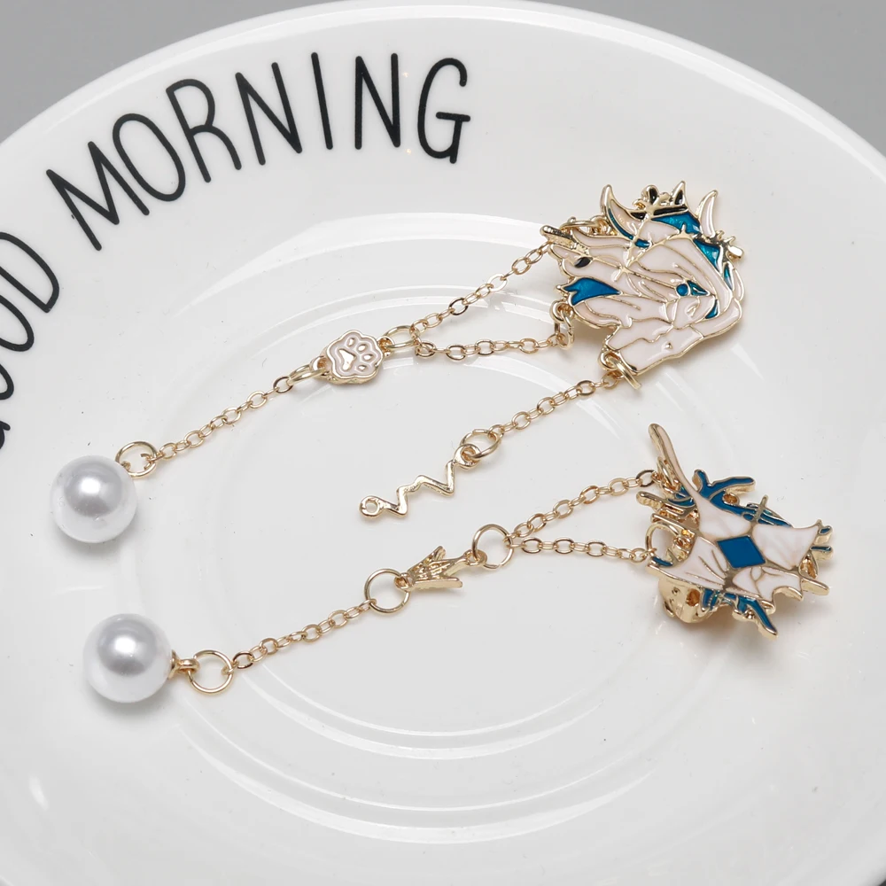 Длинные Серьги-капли С Жемчугом В Стиле ЛГБТ Аниме Фигурка Альфа Омеги Ювелирные