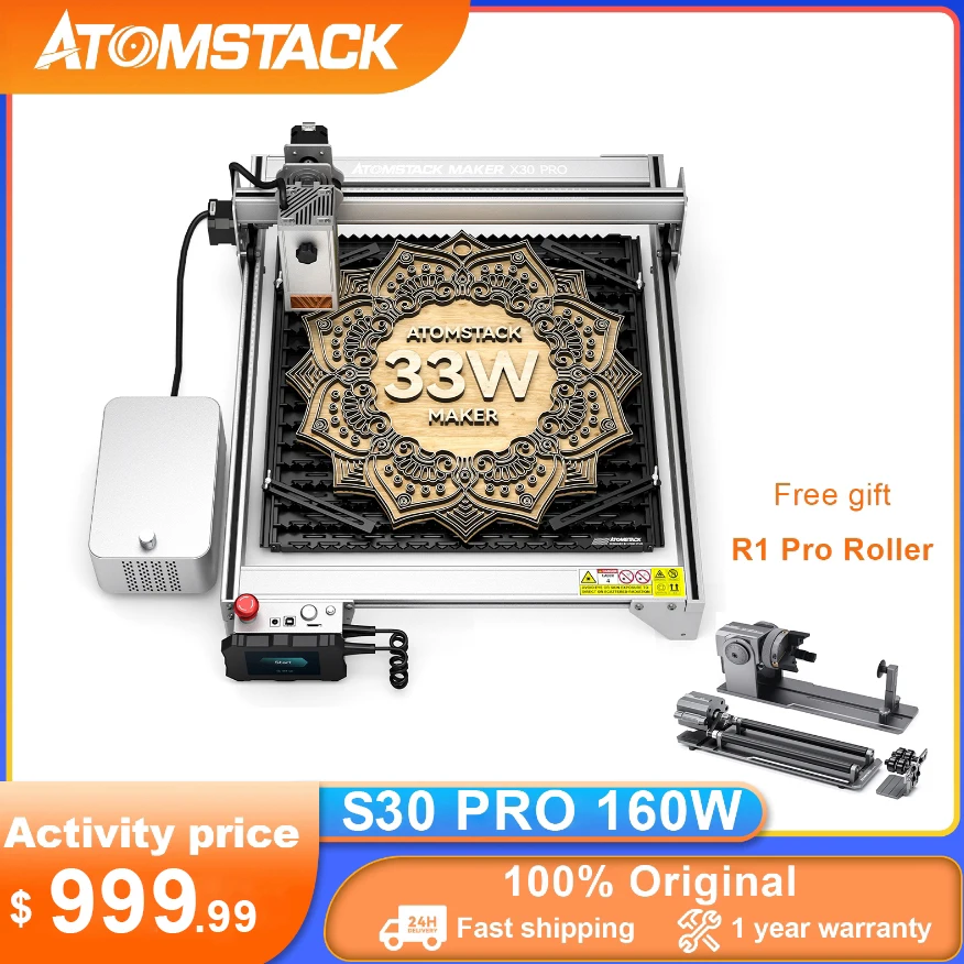 ATOMSTACK S30 Pro 160W машина для лазерной гравировки и резки 33W выход быстрая гравировка металла двойной помощи воздуха управление через Приложение Поддержка офлайн