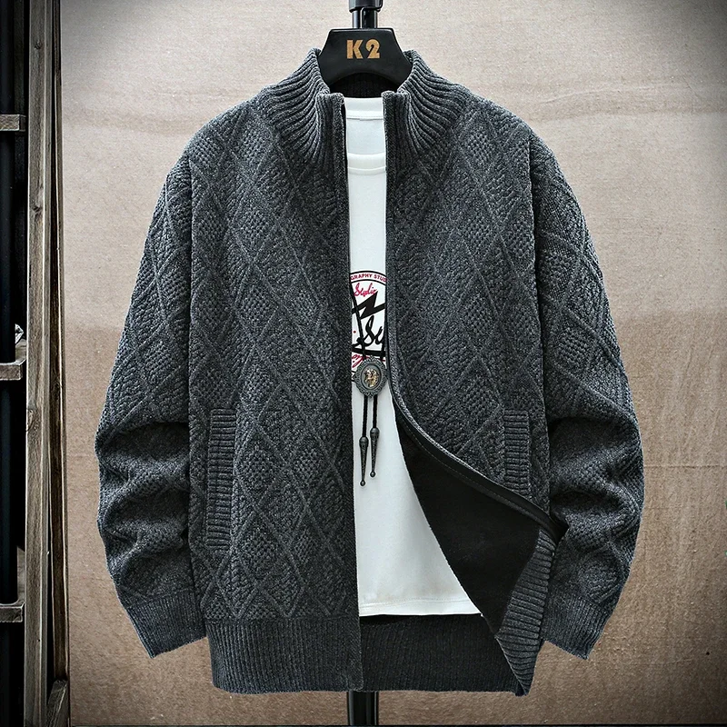 Мужской кардиган вязаный свитер пальто 2024 осень-зима теплая утолщенная