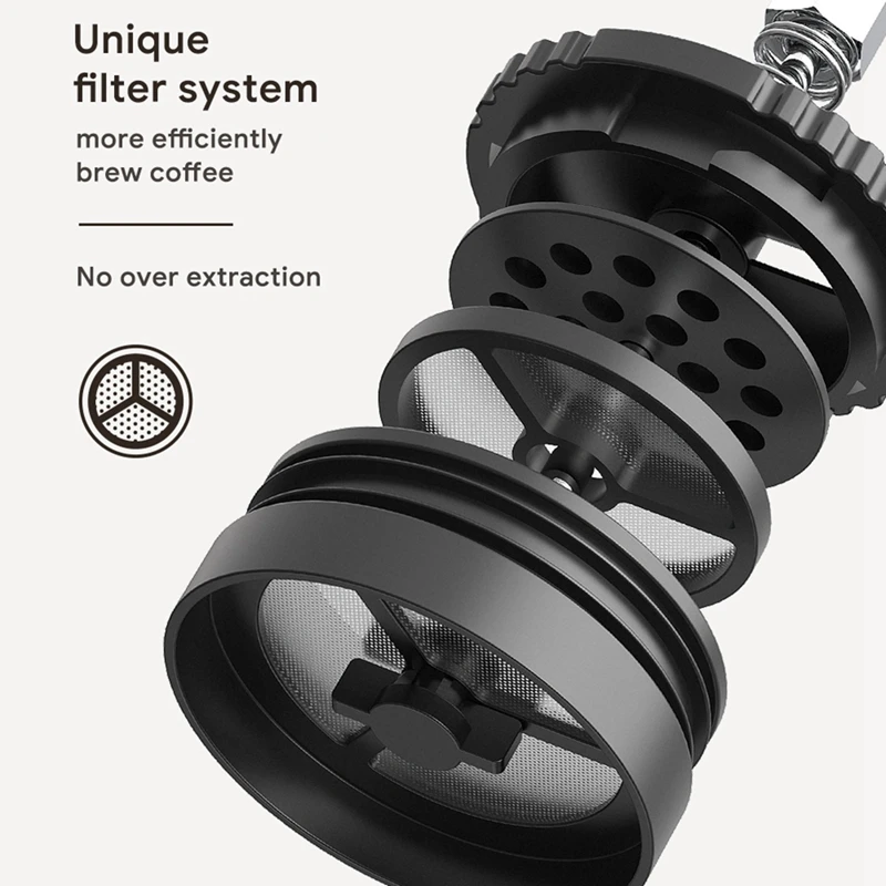 Портативный кофейник 2 в 1 320 мл зеркальная Кофеварка из нержавеющей стали