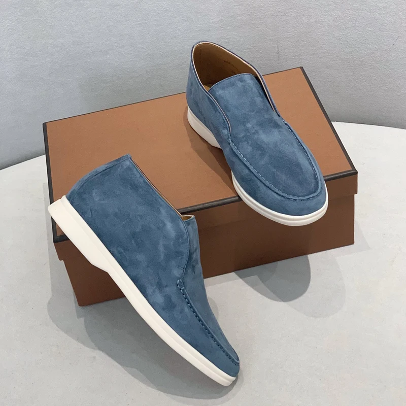 

New In Ankle-High Loafers Top Quality Women's Boots Flat Slip on Classic Winter Designer Fashion Luxury Casual Men's Walk Shoes