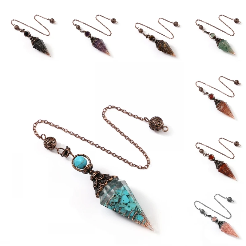 Ретро Кристалл Кулон Маятник Рейки Чакра Кварцевое Ожерелье Натуральный