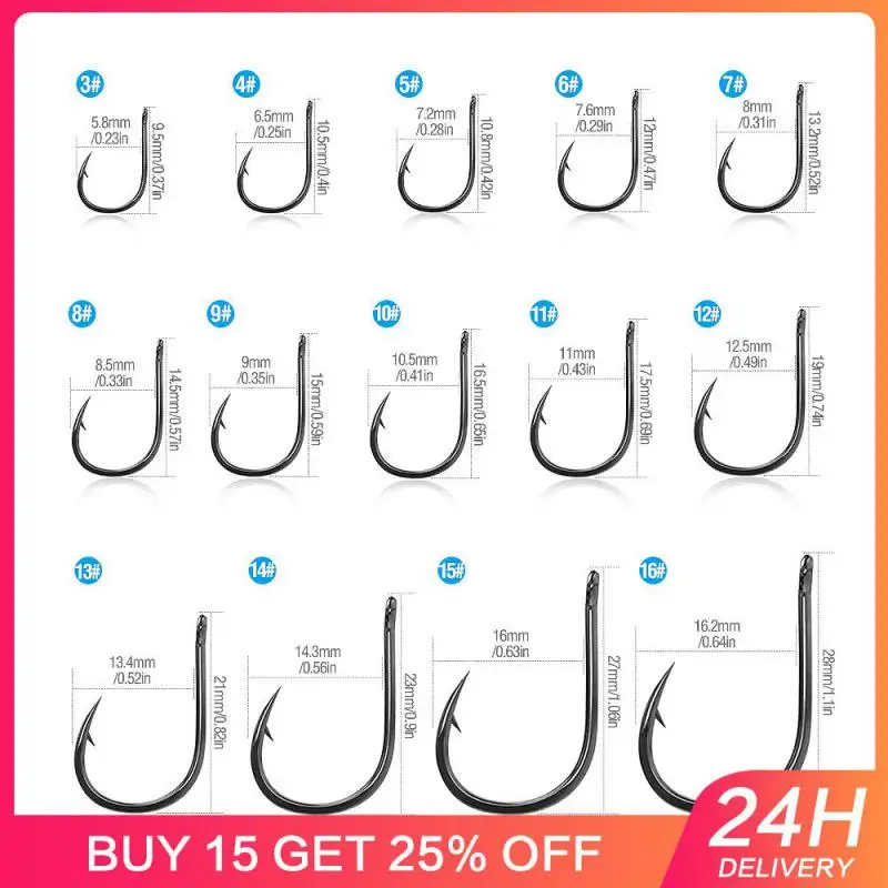 

50pcs Fishing Hooks Set Barbed Single Circle Carp Hook High Carbon Steel Sea Fishinhook Fly Fishing Accessories Fishing Tools