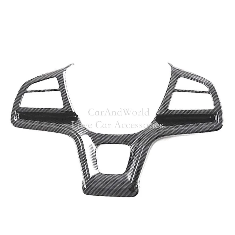 

ABS Carbon Fiber Interior Steering Wheel Button Frame Cover Trims Car Accessories For BYD SONG PLUS PRO EV DM-i 2020-2023