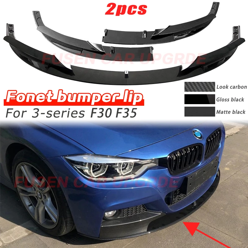 

2 Pcs MP Style Gloss Black PP Material Front Bumper Splitter Lip For BMW 3-series F30 F35 M Sport 320i 328i 335i 2012-2018