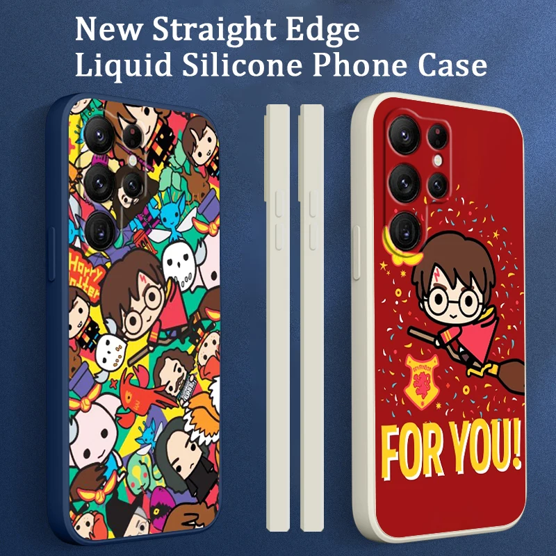 

Harries Ring Potters Cartoon Phone Case For Samsung Galaxy S22 S21 S20 FE S10 Note 20 10 Plus Lite Ultra 5G Liquid Rope Cover