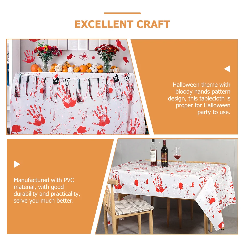 Кровавые чехлы для скатерти с отпечатками рук обеденные декор украшение дома
