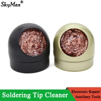 welding desoldering soldering solder iron tip dross cleaner mesh filter tin remove cleaning steel ball metal wire with stand set