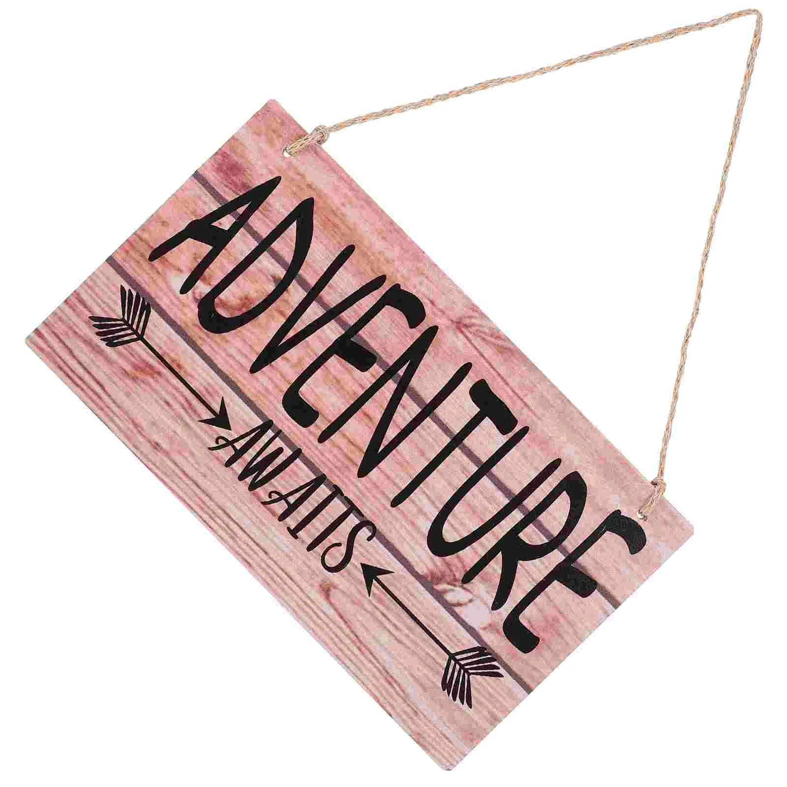 

Farmhouse Wall Decoration Lanyard Wooden Sign Adventure Plaque for Pub Bar