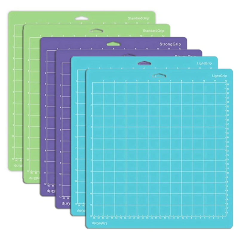 

Cutting Mats For Cricut Maker/Maker 3/Explore 3/ Air 2/Air, 6 Pack(12X12 Inch, Standard Grip/Light Grip/Strong Grip)