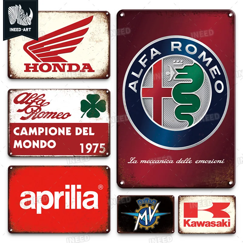 

INEED Retro Garage Ford Mustang Metal Sign Vintage Car Brand Wall Posters Tin Plate Man Cave Home Decoration Wall Stickers