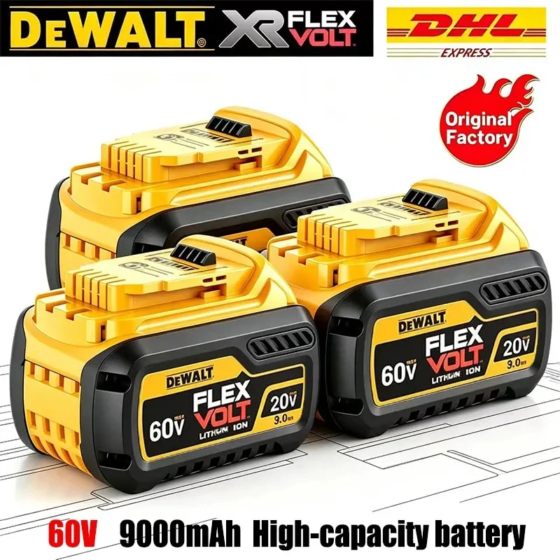 Фото Оригинальный аккумулятор DeWALT 20В/60В 9000мАч MAX FlexVolt для DCB606 DCB205 DCB206 DCB209 DCB182 для электроинструментов, авиадоставка №1