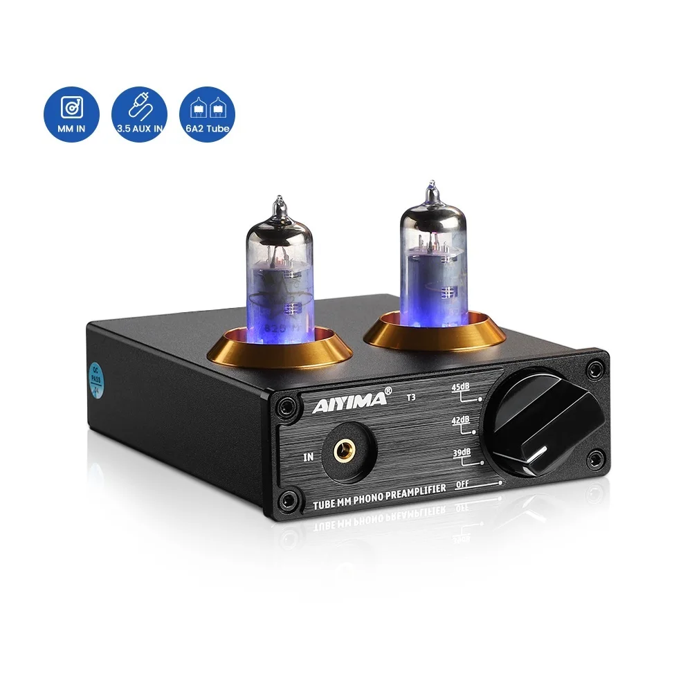 

Go HiFi Vacuum 6A2 Tube MM Phono Preamplifier Vinyl Record Player Stereo Tube Pre amp Amplifier Turntable Phonograph DIY 12V