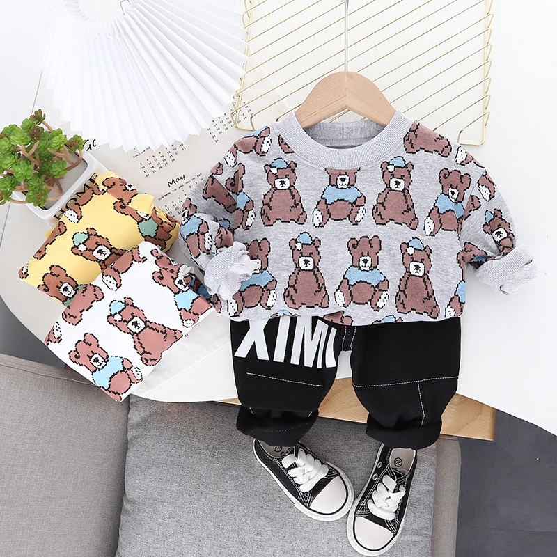 

0-5 Year Spring Autumn Boy Girl Clothing Set 2022 New Fashion Active Hoodies+Pant Kid Children Baby Toddler Boy Clothing