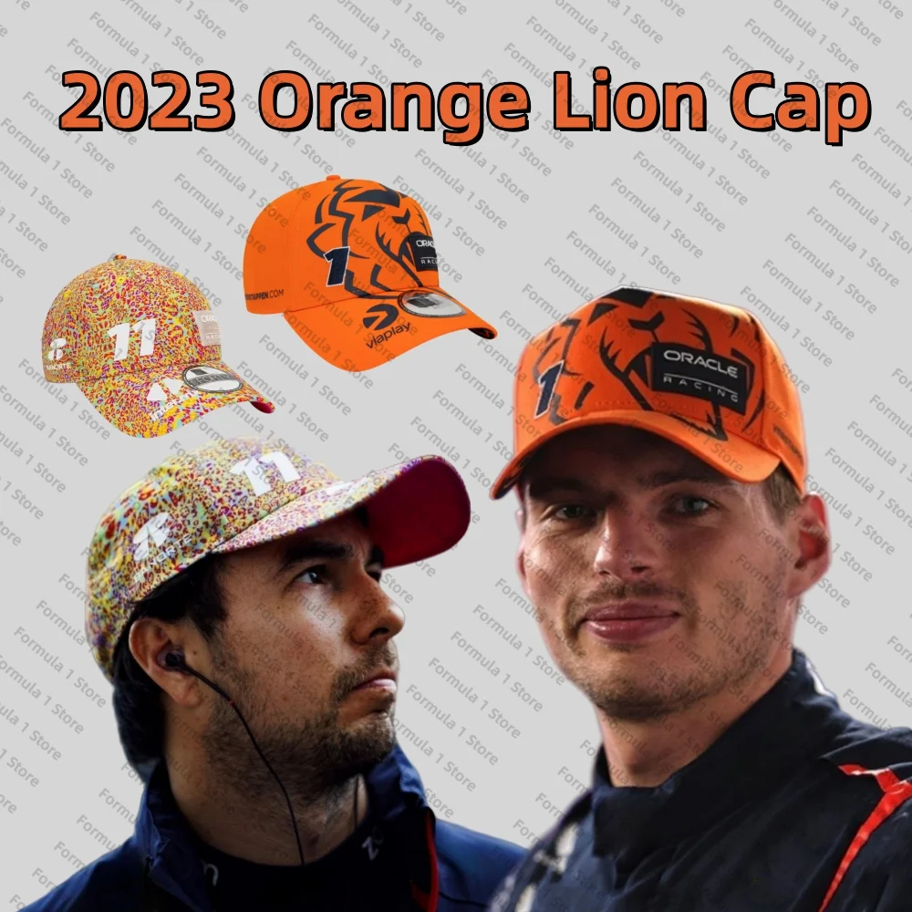 

F1 Orange Lion Driver Cap 2023 Max Red Color Team Cap Hat Canada GP SERGIO PEREZ Cap Formula One Accessories