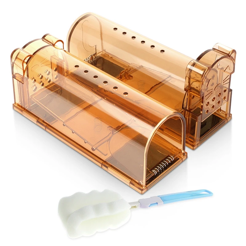 

2PCS Humane Mouse Trap, No Kill Mice Trap, Smart Catch Small Rodent,Reusable For Indoor/Outdoor Use, Mouse Catcher