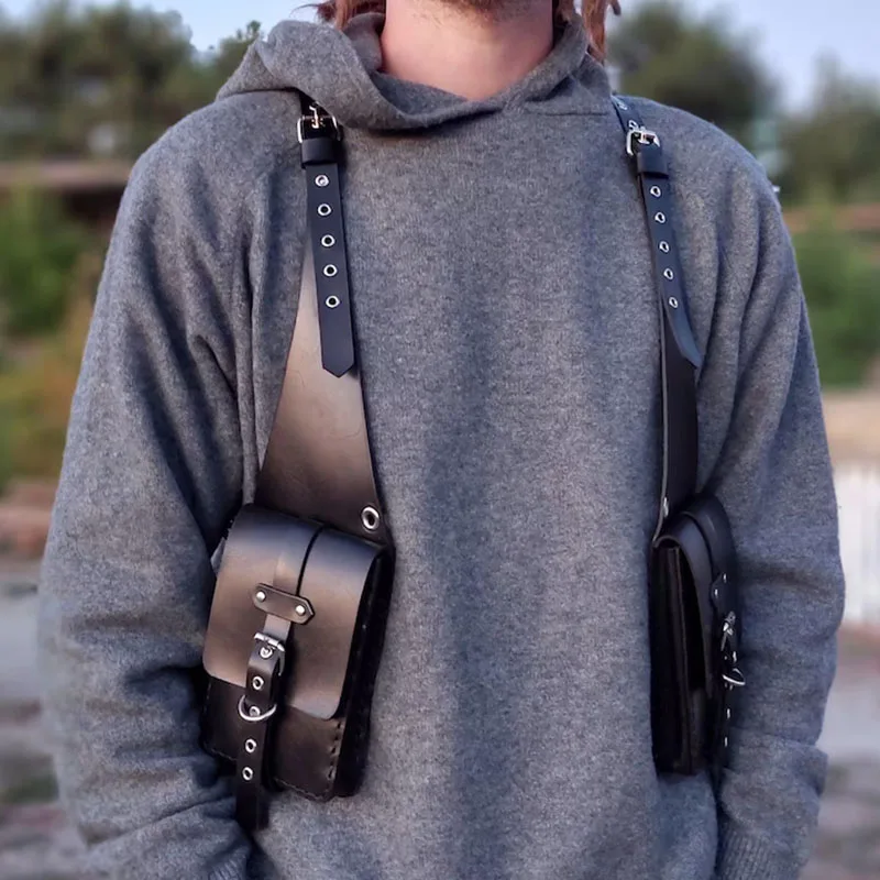 Средневековый стимпанк PU Кожа Плечо Ремень Кобура Сумка Винтаж Чехол для