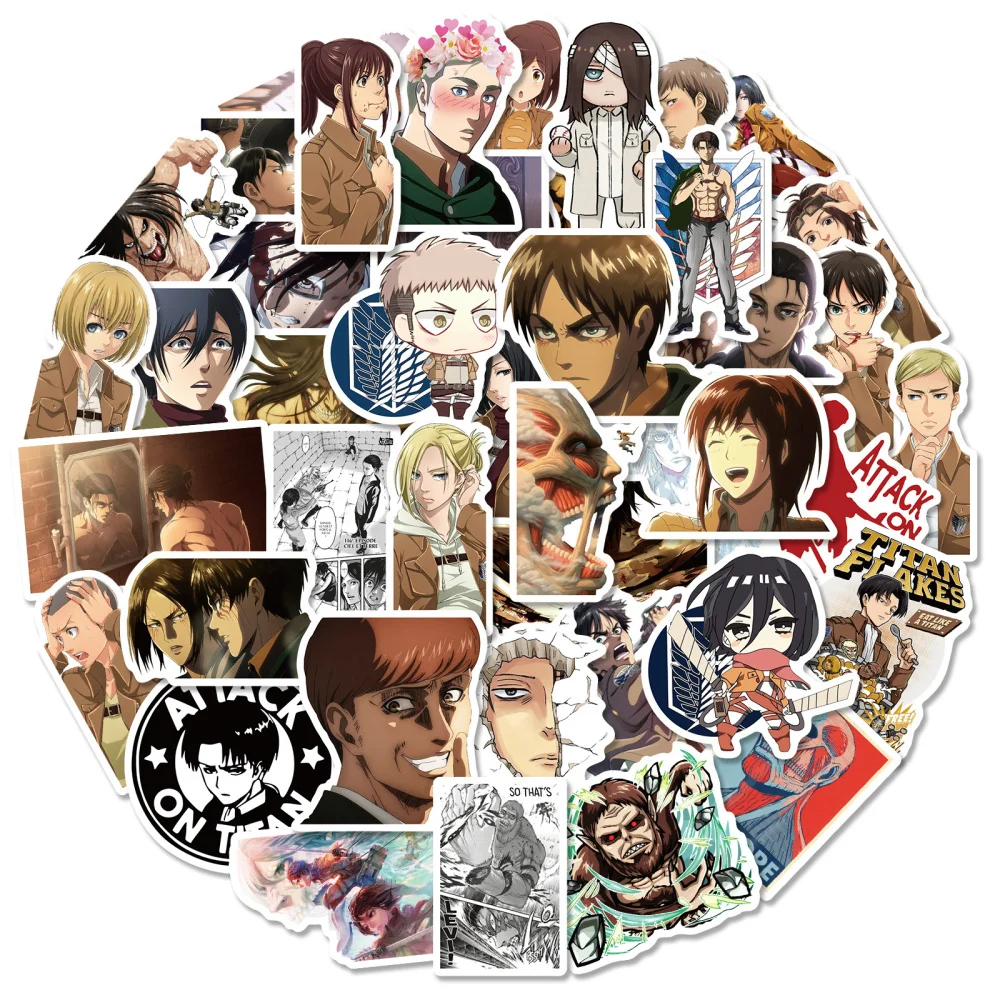 

10/30/50PCS Anime Attack on Titan Stickers For Skateboard Laptop Luggage Phone Car Graffiti Cartoon Cool Sticker Decals Kids Toy
