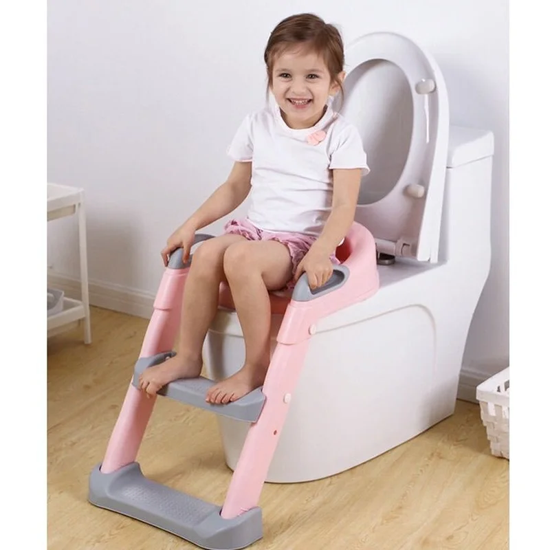 Ladder Toilet Infant Baby Toilet Folding with Armrest Children Auxiliary Toilet Ladder