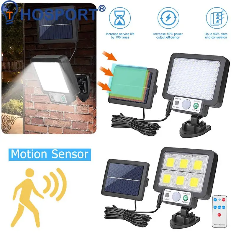 

COB LED Solar Light Outdoor Solar Lamp Wall Light with Motion Sensor Solar Powered Sunlight Spotlights for Garden Decor