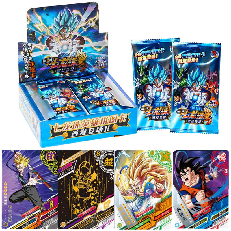 

New DRAGON BALL Full Set Limited Edition Anime Figures Hero Card Son Goku Super Saiyan Vegeta IV Bronzing Barrage Flash Cards