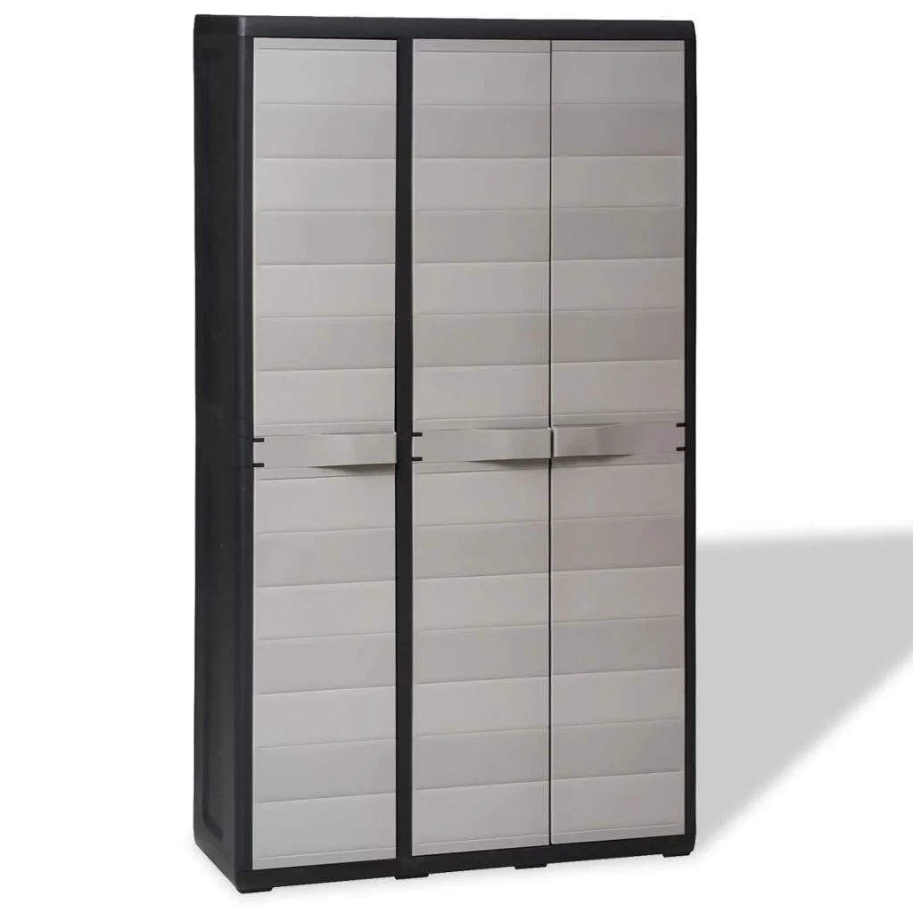 

Garden Storage Cabinet with 4 Shelves Black and Gray