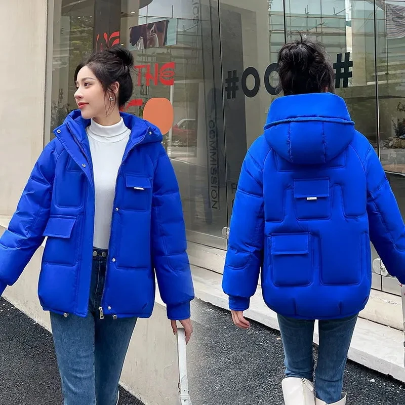 Women Winter Cotton Padded Jacket 2022 New Warm Thick Cotton Padded Coat Female Winter Hooded Parkas Coat Women Loose Outwear