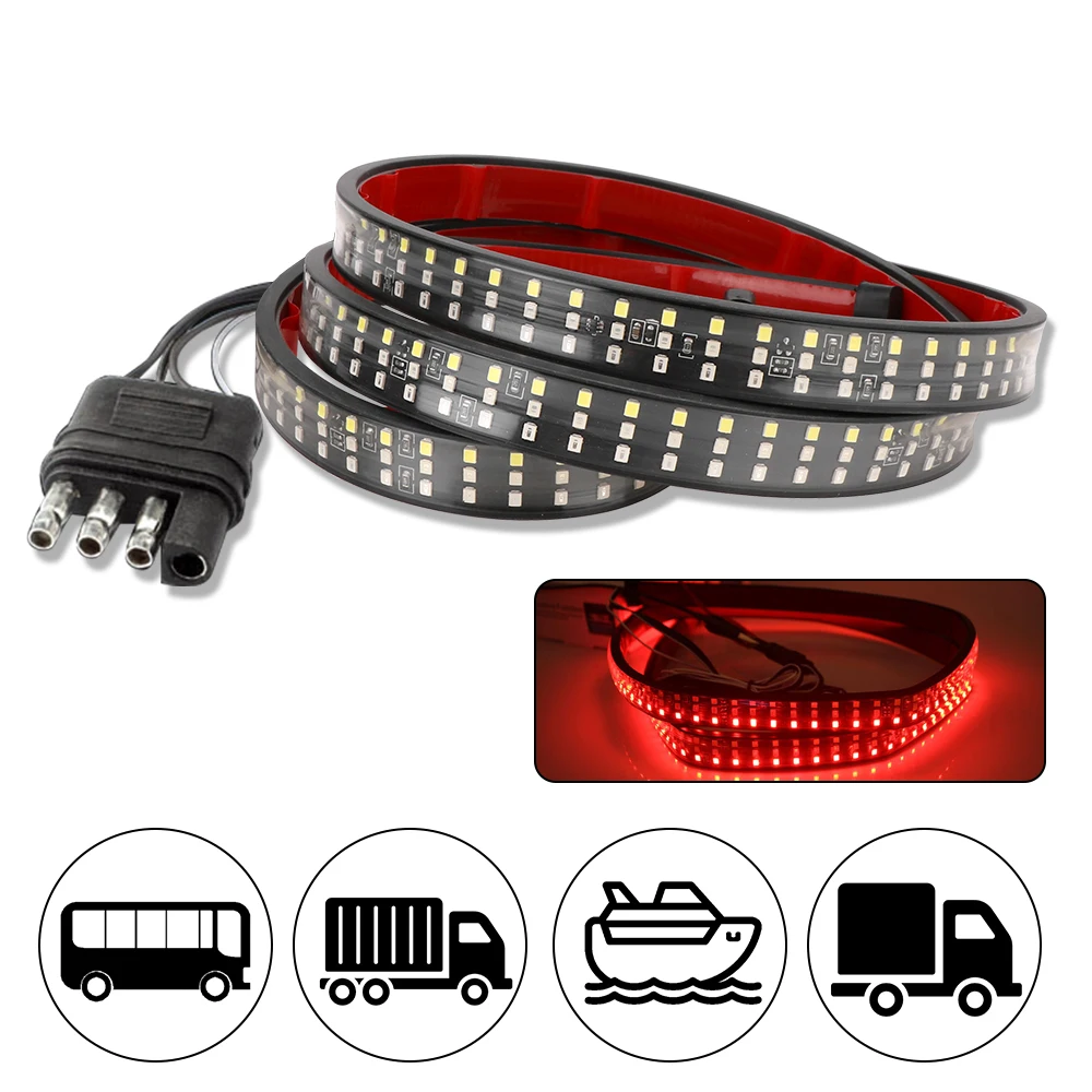 

Universal Pickup Rear Turn Signal Lights LED Strip Brake Stop Lamps 3 Colors Flashing 60inch 1.5m Truck Trailer Accessories 12V