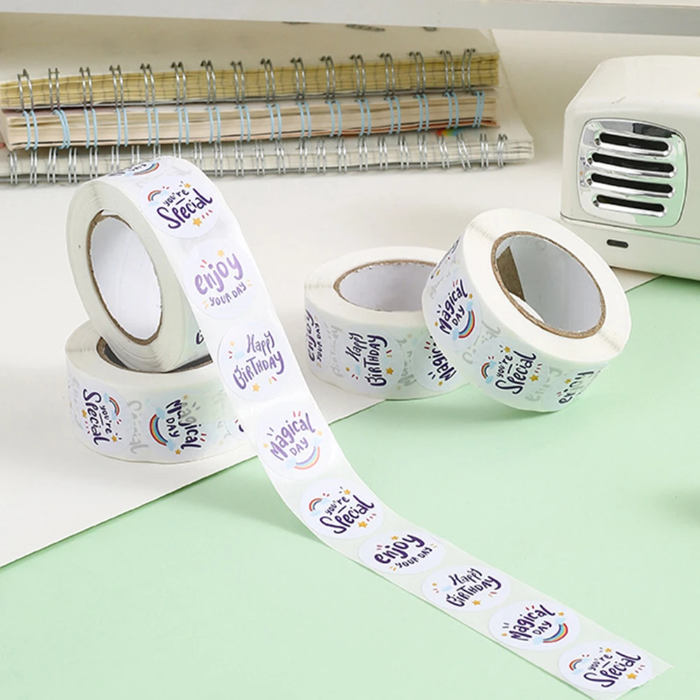 

100-500pcs Happy birthday Stickers 2.5x2.5cm Happy birthday Stickers Lables for Gift Wrapping